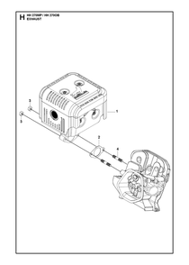Exhaust Diagram and Parts List for HH270MP OB Husqvarna Engine