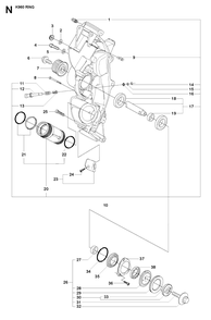 Chassis / Frame Diagram and Parts List for K960 2008-03 Husqvarna Circular Saw