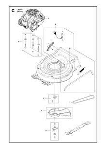 Part Location Diagram of 598684105 Husqvarna Blade Support