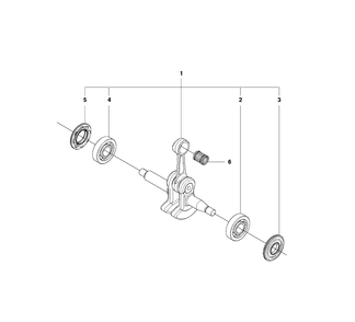 Crankshaft Diagram and Parts List for 435 20102300001-20111800000 Husqvarna Chainsaw