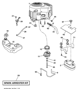 Engine Diagram and Parts List for YTH2348-240443 2012-11 Husqvarna Lawn Tractor