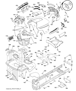 Chassis Diagram and Parts List for 2246LS (96043006300)(2008-11) Husqvarna Lawn Mower