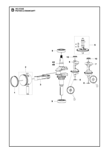Piston And Crankshaft Diagram and Parts List for 529666001 2021-01 Husqvarna Engine