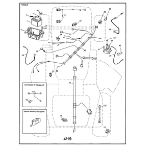 Electrical Diagram and Parts List for YTH20K46-96043027700  Husqvarna Lawn Tractor