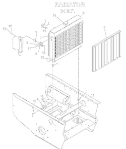 Cooling System Diagram and Parts List for BZE7234D (033600000 & HIGHER)(2004-01) Husqvarna Lawn Tractor