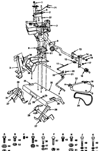 Engine And Tines Diagram and Parts List for TS20 (TS 200ER)(1992-04) Husqvarna Lawn Tractor Accessories