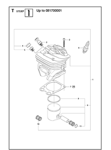 Service Updates 2 Diagram and Parts List for 576XP 20090100001-Current Husqvarna Chainsaw