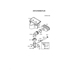 Engine >> Air-Filter/Muffler Diagram and Parts List for 917289580  Husqvarna Lawn Tractor