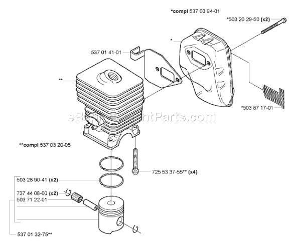 Page L Diagram and Parts List for 323HE3 2005-02 Husqvarna Trimmer