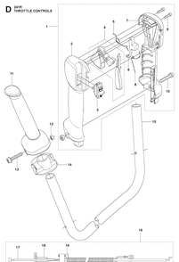 Throttle Controls Diagram and Parts List for 241R 20144900001-Current Husqvarna Brush Cutter