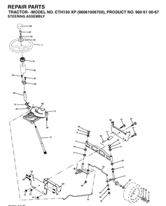 Steering Diagram and Parts List for CTH150XP (96061006700)(2006-03) Husqvarna Lawn Tractor