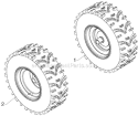 Wheels Tires Diagram and Parts List for 14527E 96193007503 - 2012-06 Husqvarna Snow Blower