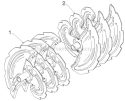 Auger Housing Impeller Diagram and Parts List for 14527E 96193007504 - 2012-08 Husqvarna Snow Blower