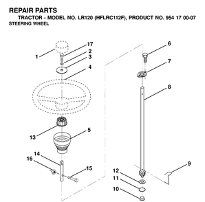 Steering Diagram and Parts List for LR120 (HFLRC112F)(2000-03) Husqvarna Lawn Tractor