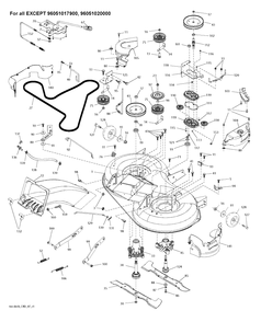 Mower Deck / Cutting Deck 2 Diagram and Parts List for TC138  Husqvarna Lawn Tractor