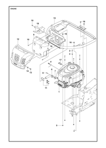 Engine Diagram and Parts List for R320XAWD2019-2021  Husqvarna Lawn Tractor