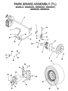 Parking Brake Diagram and Parts List for IZ5223 (968999526)(2006-08) Husqvarna Lawn Mower