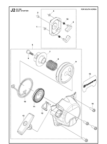 Starter Diagram and Parts List for 531RB  Husqvarna Brush Cutter