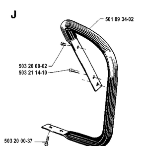Handle Diagram and Parts List for 3120 19900100001-19942300000 Husqvarna Chainsaw