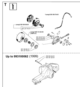 Service Updates 2 Diagram and Parts List for 3120 20000600001-20013500000 Husqvarna Chainsaw