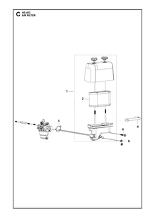 Air Filter Diagram and Parts List for 593230401 2021-01 Husqvarna Engine