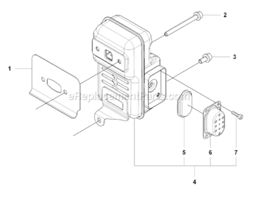 Muffler Diagram and Parts List for 150BT 2007-05 Husqvarna Leaf Blower / Vacuum