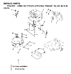 Engine Diagram and Parts List for YTH1542C (954567048)(2001-04) Husqvarna Lawn Tractor