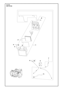 Air Filter Diagram and Parts List for HV703  Husqvarna Engine