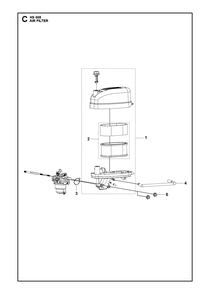 Air Filter Diagram and Parts List for HS608  Husqvarna Engine