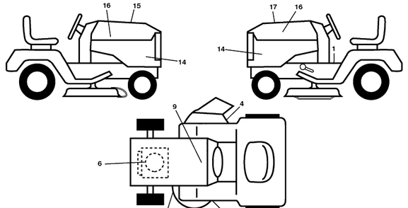 Decals Diagram and Parts List for YTH23V48 (96045008600)(2010-01) Husqvarna Lawn Mower
