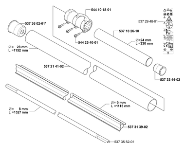 Shaft / Tube Diagram and Parts List for 335RJX 2006-05 Husqvarna Trimmer