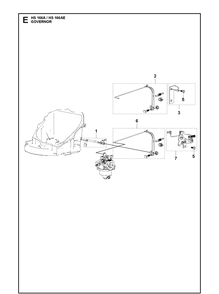 Governor Diagram and Parts List for HS166AE (531451001)(599912501) Husqvarna Engine