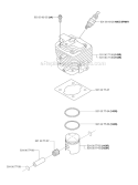Cylinder Piston Diagram and Parts List for 153R 2007-01 Husqvarna Brush Cutter