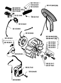 Page F Diagram and Parts List for 154 1983-11 Husqvarna Chainsaw
