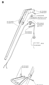 Shaft And Handle Diagram and Parts List for 19920500001-19931800000  Husqvarna Trimmer