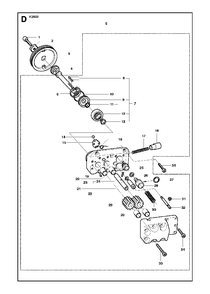 Hydraulic Pump - Motor Diagram and Parts List for K2500 2010-10 Husqvarna Circular Saw