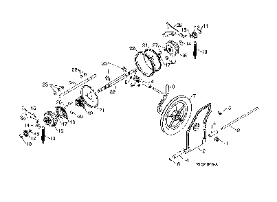 Drive Diagram and Parts List for 96193010106  Husqvarna Snow Blower
