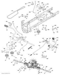 Drive Diagram and Parts List for YTH21546  Husqvarna Lawn Tractor