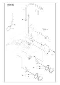 Fuel System Diagram and Parts List for 455ERANCHER 2009-10 Husqvarna Chainsaw