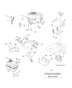 Engine Diagram and Parts List for CTH150 (96061018202)(2007-09) Husqvarna Lawn Tractor