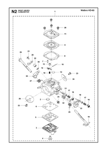 Carburetor Details Diagram and Parts List for 543XPG 20173200001-Current Husqvarna Chainsaw