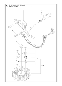 Ignition System Diagram and Parts List for 550XP-XPG Mark II Husqvarna Chainsaw