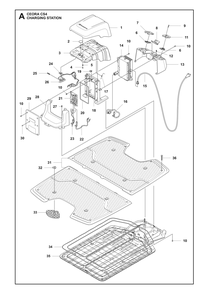 Charging Station Diagram and Parts List for CEORACS4  Husqvarna Lawn Mower