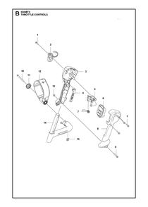 Throttle Controls Diagram and Parts List for 550IBTXBT  Husqvarna Leaf Blower / Vacuum