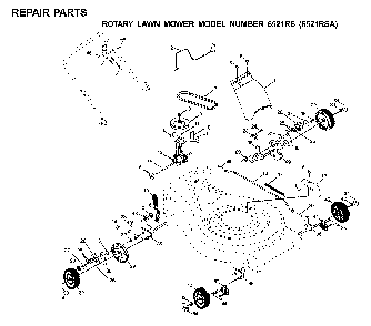 Repair Parts Diagram and Parts List for 6521RSA (6522 RR A, 954222732)(2001-01) Husqvarna Lawn Mower