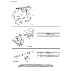 Auger Housing Diagram and Parts List for 970528602  Husqvarna Snow Blower