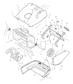Auger And Control Assembly Diagram and Parts List for 5021E (6210540X37NB)(2008) Husqvarna Snow Blower