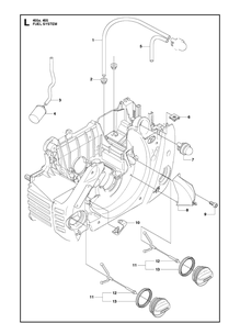 Fuel System Diagram and Parts List for 455 RANCHER Husqvarna Chainsaw