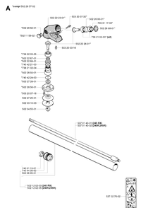 Bevel Gear And Shaft 2 Diagram and Parts List for 245R 20023100001-Current Husqvarna Brush Cutter