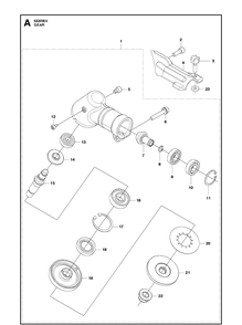 Gears Diagram and Parts List for 553RBX 20123200001-20180500000 Husqvarna Brush Cutter